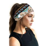 Korean Ethnic Style Button Anti-le Cotton Turban Head Jewelry Yoga Sports Elastic Headband main image 3