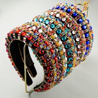 Fashion Thick Sponge Women Inlaid Rhinestone Court Style Retro Headband Wholesale Nihaojewelry main image 2