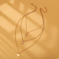 New Zircon Inverted V Shape Multilayer Necklace Retro Alloy Necklaces Clavicle Chain Nihaojewelry main image 3