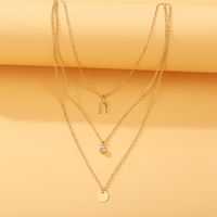 New Zircon Inverted V Shape Multilayer Necklace Retro Alloy Necklaces Clavicle Chain Nihaojewelry main image 4