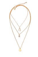 New Zircon Inverted V Shape Multilayer Necklace Retro Alloy Necklaces Clavicle Chain Nihaojewelry main image 6