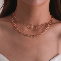 New Fashion Multi-layer Retro Simple Alloy Metal Clavicle Chain Necklaces Nihaojewelry main image 2