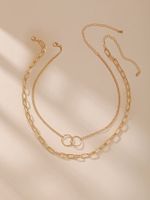 New Fashion Multi-layer Retro Simple Alloy Metal Clavicle Chain Necklaces Nihaojewelry main image 5