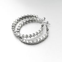New Big Round  925 Silver Needle Inlaid Zircon Circle Simple Fashion Earrings Wholesale Nihaojewelry main image 3