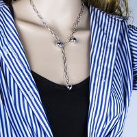 Fashion Metal Simple Double Ball Beads Necklace Wholesale Nihaojewelry sku image 2