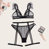 New Hot Style Fashion Polka Dot Mesh Perspective Sexy Deep V Bra Sexy Underwear Nihaojewelry main image 4