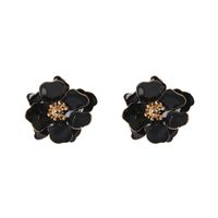 Hot Selling Simple Small Drop Oil Petals Pearl Flower Earrings For Women Nihaojewelry sku image 3