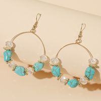 Geometric Round Pearl Stone Beaded Earrings Trend Creative Crystal Handmade Earrings Jewelry Wholesale Nihaojewelry main image 5
