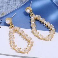 925 Silver Pin High Quality Fashion Metal Crystal Geometric Irregular Shape Earrings  Wholesale Nihaojewelry sku image 3