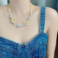 Baroque Pearl Necklace Yellow Smiley Necklace Irregular Smile Korean Style Clavicle Chain Wholesale Nihaojewelry main image 1