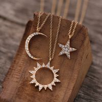 Fashion Jewelry New Creative Hollow Diamond Sun Star Moon Pendant Necklace Wholesale Nihaojewelry main image 3