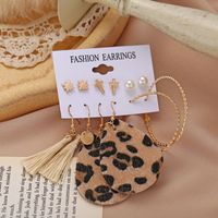 Fashion Jewelry New Tassel Earrings Set Six-piece Creative Leopard Earrings Wholesale Nihaojewelry main image 4