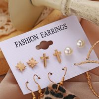 Fashion Jewelry New Tassel Earrings Set Six-piece Creative Leopard Earrings Wholesale Nihaojewelry main image 5