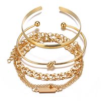 New Jewelry Creative Simple Chain Ring Bracelet Set 5 Piece Set Wholesale Nihaojewelry main image 6