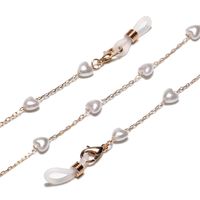 New Peach Heart Pearl Gold Glasses Chain Necklace Sunglasses Anti-lost Wholesale Nihaojewelry main image 5