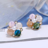 925 Silver Pin High Quality Fashion Metal Simple Flash Diamond Pearl Earrings Wholesale Nihaojewelry main image 4