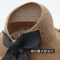 Hat  Korean Sunscreen Sun Hat Outdoor Shade Solid Color Big Eaves Lotus Leaf Leisure Empty Top Hat Wholesale Nihaojewelry main image 4