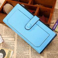 Korean Creative New Zipper Buckle Clutch Bag Long Multi-functional Pu Leather Wallet Wholesale Nihaojewelry sku image 2