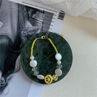Baroque Pearl Necklace Yellow Smiley Necklace Irregular Smile Korean Style Clavicle Chain Wholesale Nihaojewelry sku image 1