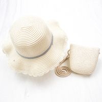 New Straw Hat Shoulder Bag Set Nihaojewelry Wholesale Small Fresh Children Cute Hat Bag Summer Girl Travel Match sku image 5