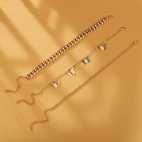 New Butterfly Chain Multilayer Simple Golden Alloy Anklet Set 3 Pack For Women Nihaojewelry main image 4