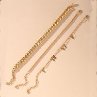 New Butterfly Chain Multilayer Simple Golden Alloy Anklet Set 3 Pack For Women Nihaojewelry main image 5