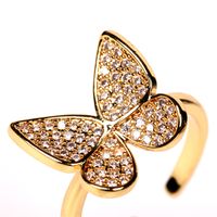Zircon Open Butterfly Ring Fashion New Open Index Finger Ring Wholesale Nihaojewelry main image 3