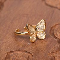 Zircon Open Butterfly Ring Fashion New Open Index Finger Ring Wholesale Nihaojewelry main image 4