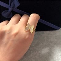 Zircon Open Butterfly Ring Fashion New Open Index Finger Ring Wholesale Nihaojewelry main image 5