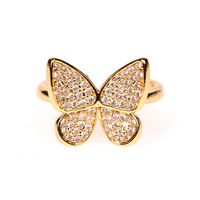 Zircon Open Butterfly Ring Fashion New Open Index Finger Ring Wholesale Nihaojewelry main image 6