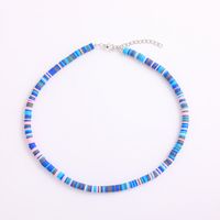 Bohemian Style Blue Soft Ceramic Disc Necklace Women's Suit Wholesale Nihaojewelry main image 3