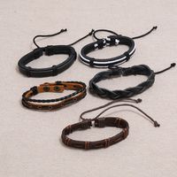 Retro Woven Bracelet Cross-border E-commerce  Diy Cowhide Bracelet Jewelry Wholesale main image 5