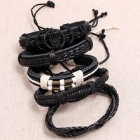 Hot-selling  Retro Woven Cowhide Bracelet Diy Combination  Bracelet main image 4