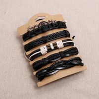 Hot-selling  Retro Woven Cowhide Bracelet Diy Combination  Bracelet main image 5
