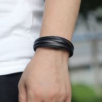 Hot-selling Accessories Multi-layer Simple Woven New Magnet Buckle Men's Leather Bracelet Nihaojewelry main image 4