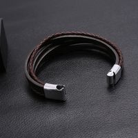 Hot-selling Accessories Multi-layer Simple Woven New Magnet Buckle Men's Leather Bracelet Nihaojewelry main image 5