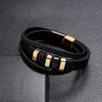 Fashion Geometric Pu Leather No Inlaid Unisex Bracelets main image 4