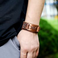 Retro Men's Leather Nordic Punk Trendy Fashion Bracelet Jewelry Adjustable Nihaojewelry main image 4