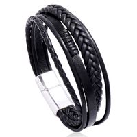 Retro Hand-woven Men's Leather Simple Multilayer Alloy Magnet Buckle Leather Bracelet Nihaojewelry main image 6