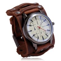 Hot-selling  Retro Cowhide Watch Adjustable Punk Men's Leather Bracelet Wholesale Nihaojewelry main image 2