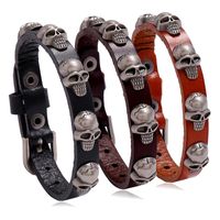 Hot-selling Accessories New Punk Style Skull Leather Trend Men And Women Student Jewelry Bracelet main image 1