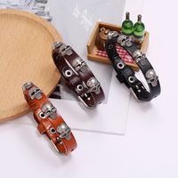 Hot-selling Accessories New Punk Style Skull Leather Trend Men And Women Student Jewelry Bracelet main image 3