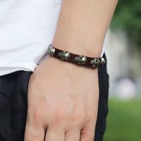 Hot-selling Accessories New Punk Style Skull Leather Trend Men And Women Student Jewelry Bracelet main image 5
