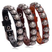 Punk Jewelry Retro Fashion Men's Leather Bracelet Wholesale Nihaojewelry main image 1