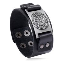 Grenz Überschreitende Hot-selling-accessoires Nordic Viking Lunawen Rindsleder Armband Einfache Retro Punk Armband Herren Schmuck main image 2