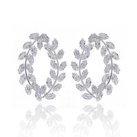 Fashion Olive Branch Earrings Zircon Daily Earrings Wholesale Nihaojewelry main image 1