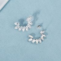 All-matching Jewelry Semicircular Zircon Earrings Daily C-shaped Earrings Wholesale Nihaojewelry main image 5