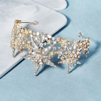 Korean Bride Wedding Headdress Bright Five-pointed Star Rhinestone Crown Wholesale Nihaojewelry main image 3