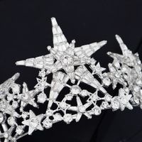 Korean Bride Wedding Headdress Bright Five-pointed Star Rhinestone Crown Wholesale Nihaojewelry main image 4