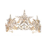 Korean Bride Wedding Headdress Bright Five-pointed Star Rhinestone Crown Wholesale Nihaojewelry main image 6